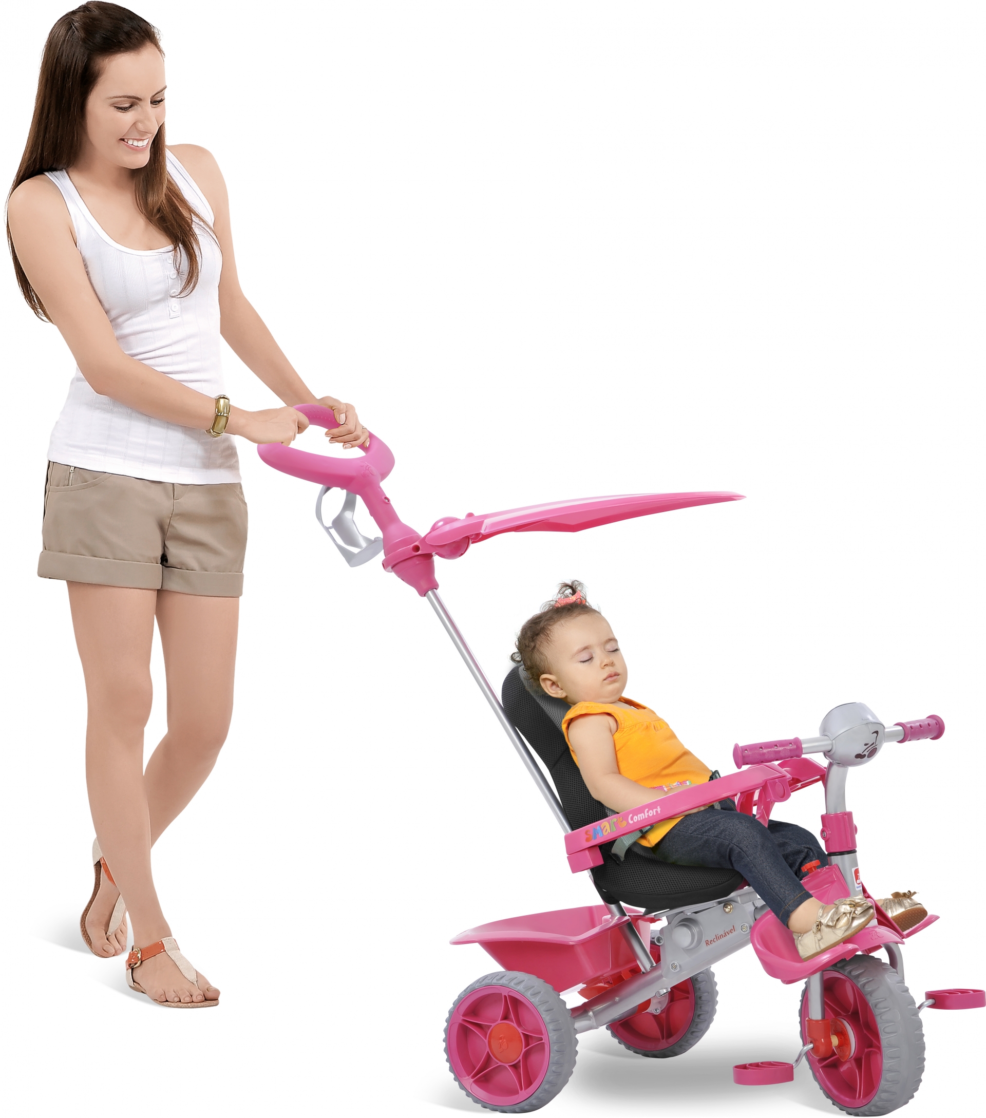 Triciclo Infantil Bandeirante Smart Comfort 3 em 1 Pedal e Passeio