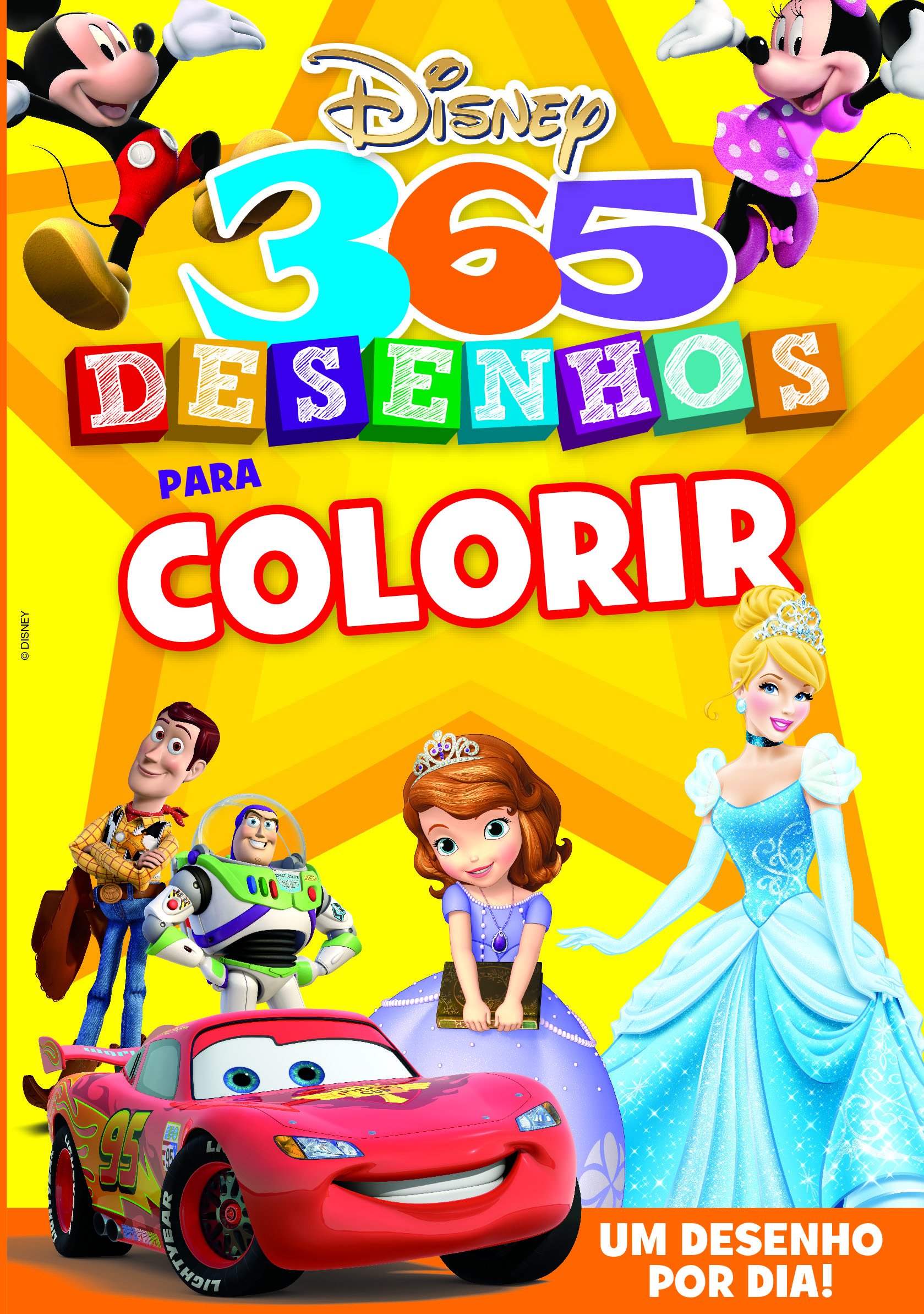 Livro De Pintar Personagens Disney Com 365 Desenhos Colorir