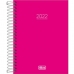 Agenda espiral diária Pepper Rosa 2022 - Tilibra