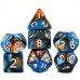 Dados para RPG mesclado azul turquesa e cobre