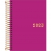 Agenda espiral diária feminina rosa napoli 176 fls 129x187 mm 2023