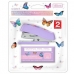 Grampeador mini para 12 fls com 830 grampos rosa 1 un blister