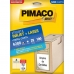 Etiqueta papel carta inkjet laser 138.11x106.36mm 100 un 25 fls