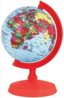 Globo Terrestre 10cm: Político - Baby vermelho - Base Plástico