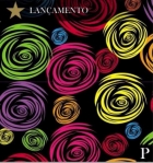 Saco Perolizado - rosa abstrata fundo preto: 45x59 c/ 50 un