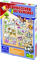 Conhecendo os números 1 - Brinquedo pedagógico de madeira com 6 cartelas - IOB