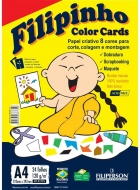 Papel filipinho criativo 8 cores A4 120g 210X297mm - 24 Folhas - Filiperson