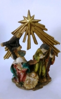 Imagem de Sagrada Família na manjedoura - 13cm