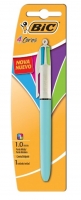 Caneta esferográfica retrátil 4 cores 1.0mm blister - BIC