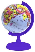 Globo Terrestre 10cm: Político - Baby roxo - base plástico