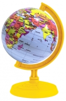 Globo Terrestre 10cm: Político - Baby millenium amarelo - Base Plástico