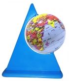 Globo Terrestre 10cm: Político - Junior color azul - Base triangular