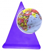 Globo Terrestre 10cm: Político - Junior color rosa neon - Base triangular