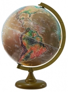 Globo Terrestre 30cm: Satélite Físico Histórico - Base ouro velho