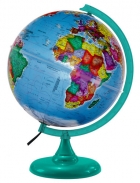 Globo Terrestre 30cm: Prisma Político - Iluminado led multicolor com controle remoto - Base turquesa