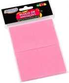 Bloco de anotações adesivo 38x51mm 100 fls rosa neon - BRW