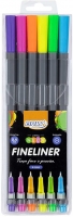 Caneta esferográfica fineliner 0.4mm 6 cores neon blister - BRW