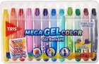 Giz de cera retrátil mega gel color 12 cores cheirinho - Tris