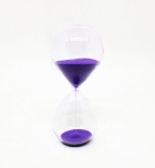 Ampulheta de vidro decorativa areia 16.5 cm roxa