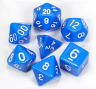 Dados para RPG azul e branco sólido