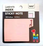 Bloco adesivo pautado stick note index girafa 55x70mm 50 fls