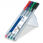 Caneta esferográfica ponta 0.3mm triplus fineliner estojo 4 cores Staedtler