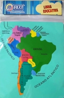 Mapa da América do Sul em EVA linha educativa