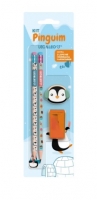 Kit lápis escola Pinguim blister
