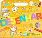 Aprender a desenhar: Maleta álbum com folhas para colorir - Contém 68 adesivos