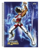Caderno capa dura universitário 1x1 96 fls 200x275mm Cavaleirtos do Zodiaco