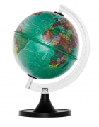Globo Terrestre 21cm: Aquarela Político - Verde escuro - Base preta
